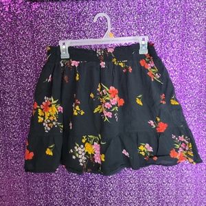 Black floral skirt
